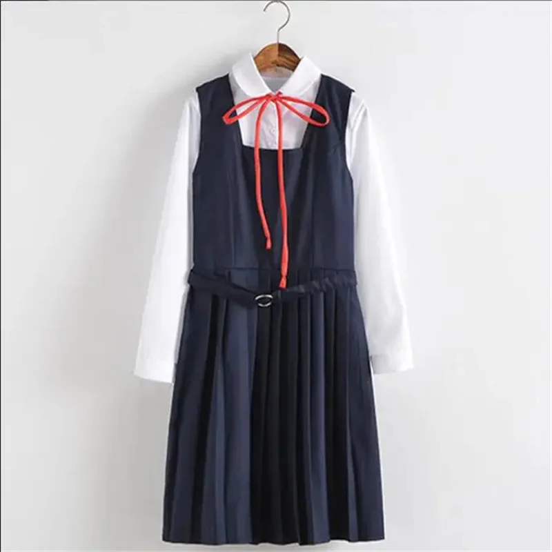 Japanese Pleated Dress Suit Jk Uniform Basic White Long/Short-sleeved Sailor Suit Kansai Flaperon Preppy