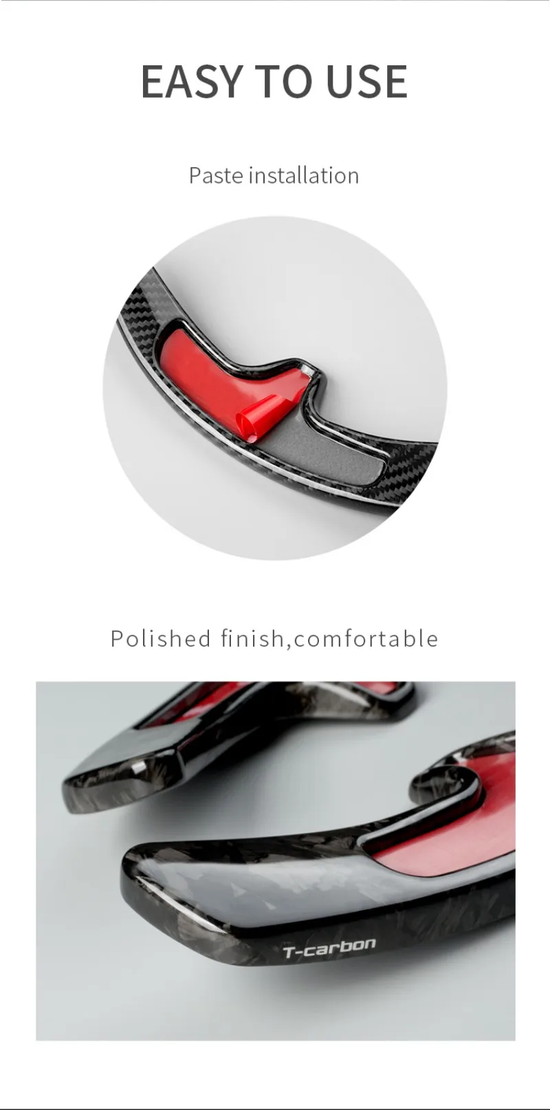 T-carbon Steering Wheel Shift Paddle Shifter For Porsche 991 Cayman 981 2013-2016 Carrera 2012-2016 Boxster 14-15 Carbon Fiber