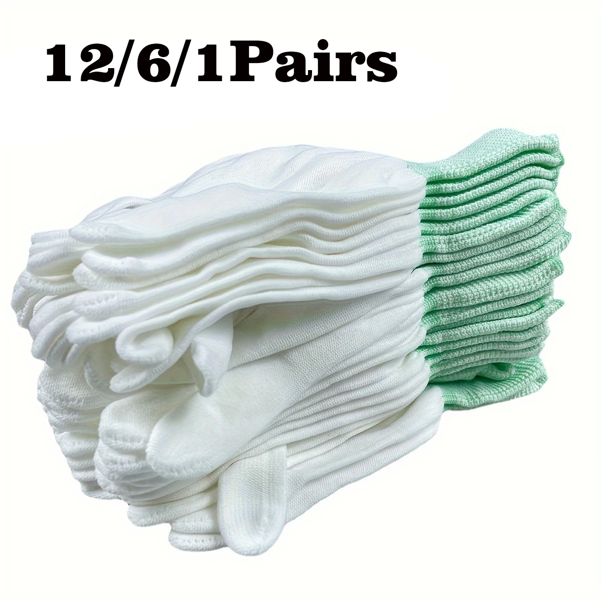 House Cleaning Gloves White Nylon Sewing Glove Quilting Gloves Warehouse Gardening 12/6/1Pairs