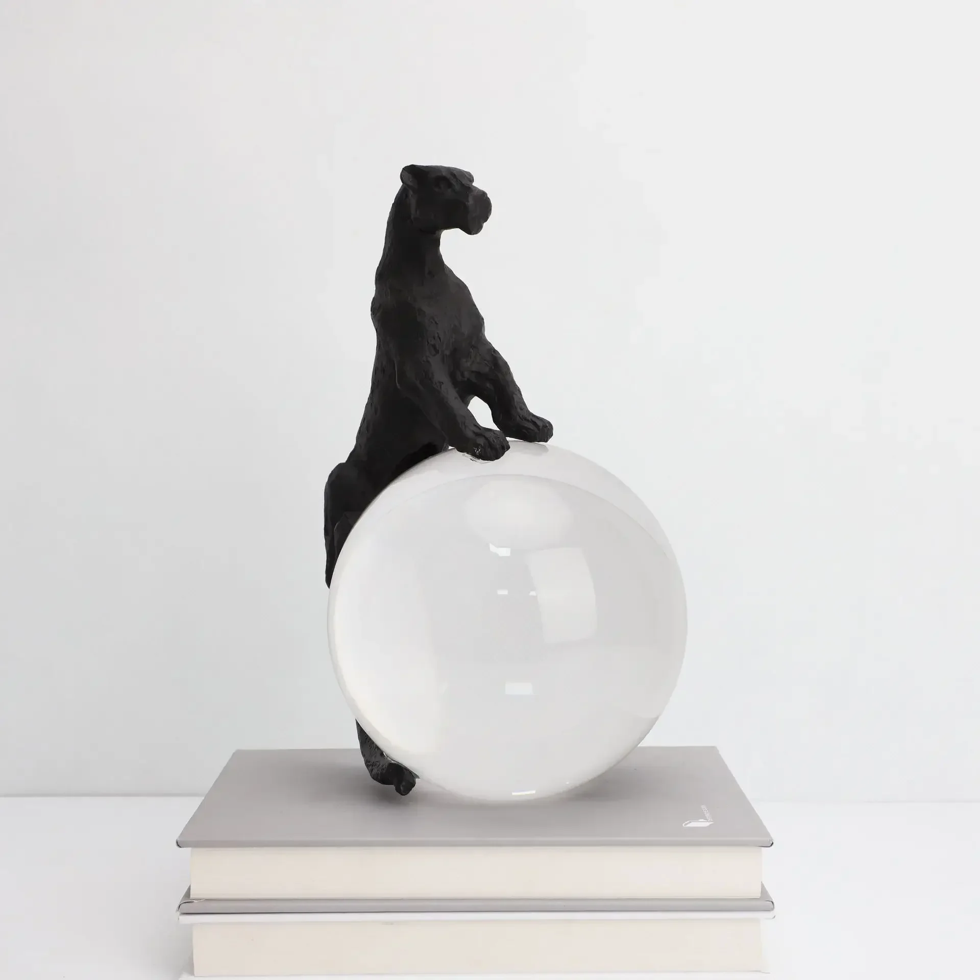 New Chinese Creative Black Panther Crystal Ornament Sample House Sales Department Bedroom Study Entrance Craft Jewelry