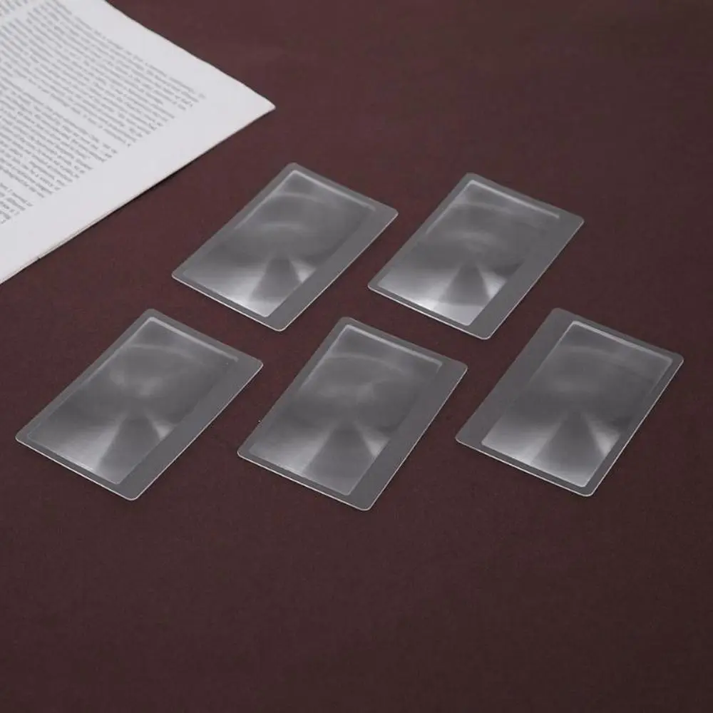 Description Picture 2 of item3X For Reading Newspaper Book Transparent Credit Card Shape Fresnel Lens Magnifying Glass Loupe Magnifiers
