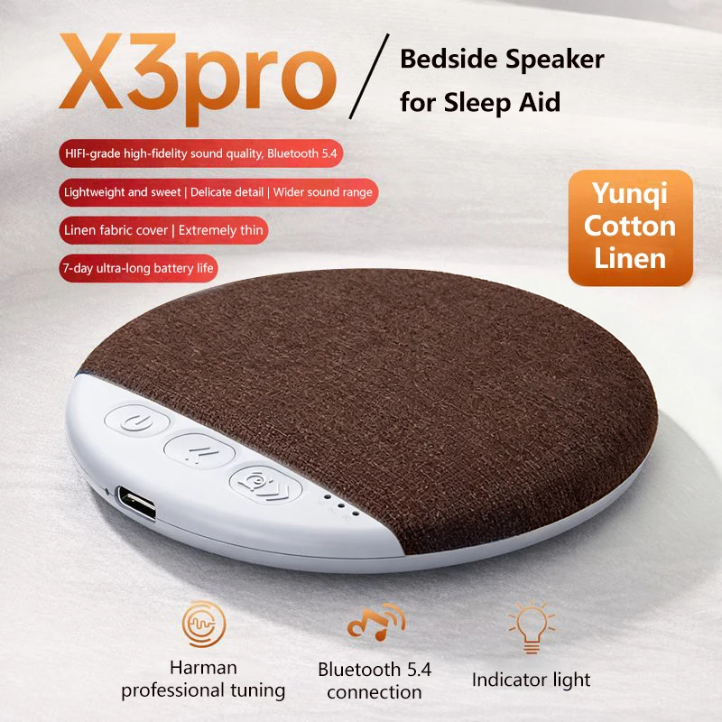 Compact Ultra-Thin Bluetooth Speaker with Nature Sounds & White Noise