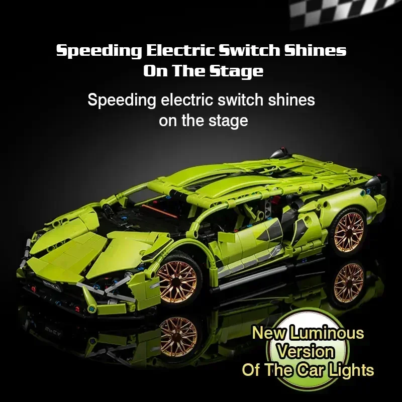Building Block Toys Electric Toy Model 1280PCS Racing Car Static or Remote Control