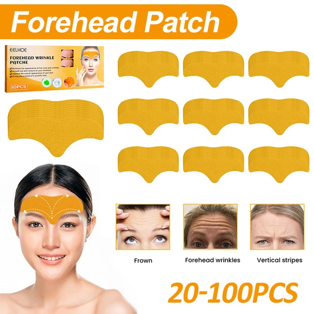 100-10pcs Collagen Forehead Wrinkle Patch Face Mask Head Lines Remover Masks Lifting Anti-Aging Stickers Skin Care Beauty 1