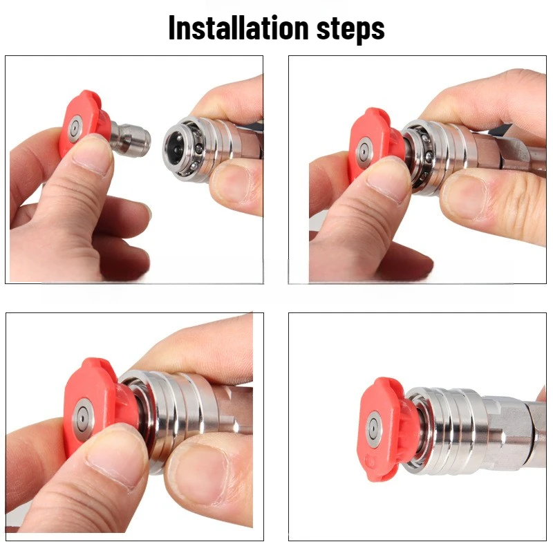 고압 세차건 어댑터 1/4 퀵 커넥트 셀프 락킹 PA 폼 노즐 연장봉 (자동차 세척용)