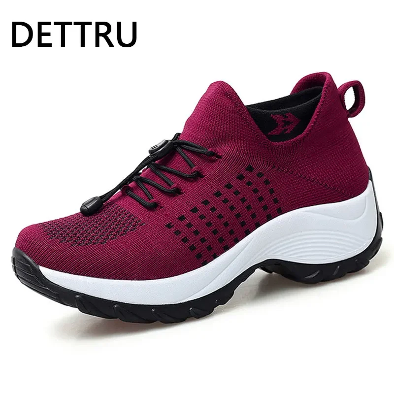 

Women's Walking Shoes Fashion Sock Sneakers Breathe Comfortable Nursing Casual Shoes Platform Loafers Non-Slip