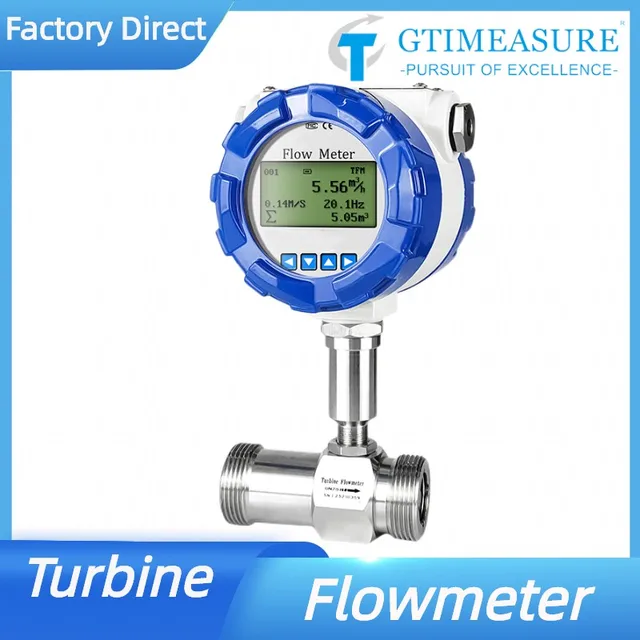 Nagy Pontosságú Turbina Áramlásmérő Lcd Digitális Kijelző Ss304 Flowmeter 4-20Ma Rs485 Impulzus Kimenetelű Víz Dízel Alkohol Benzin