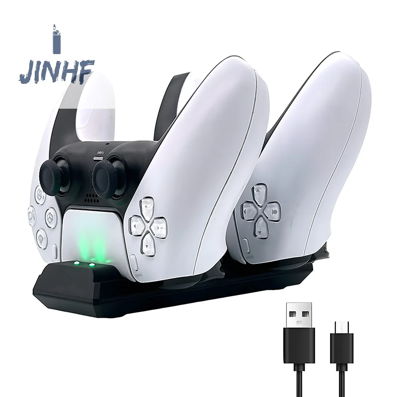 

Dual Gamepad Base Fast Charger For PS5 Slim Wireless Controller Charging Dock Station Type-C Holder For PS5 Accessories