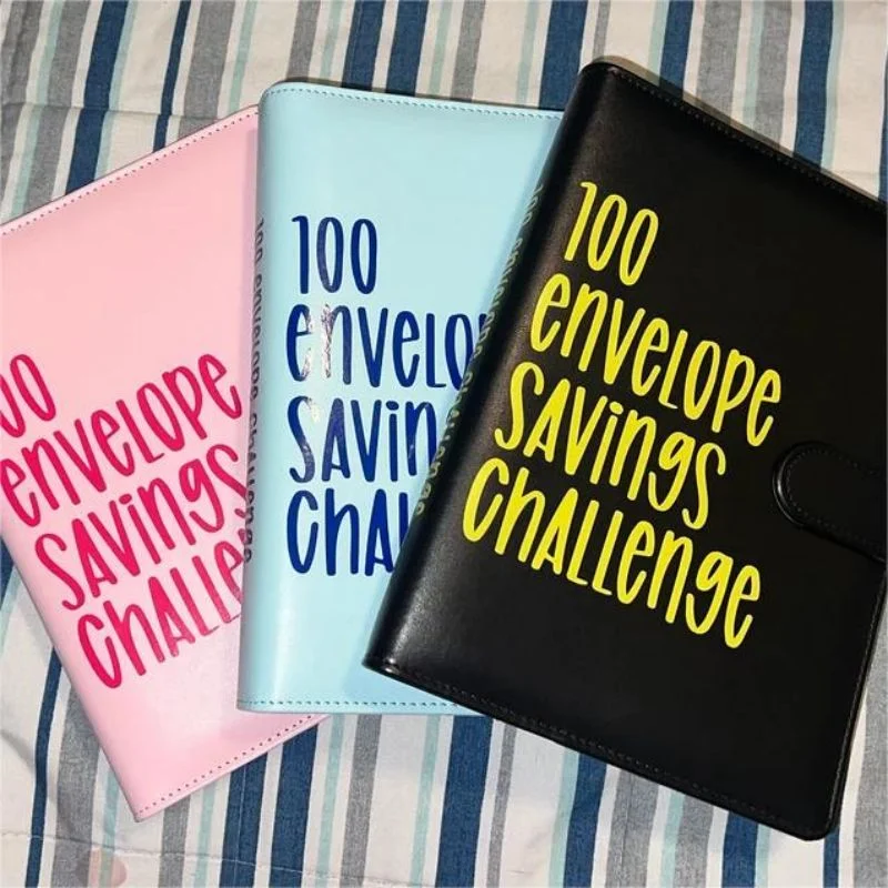 

100 Envelope Challenge Binder Couple Challenge Event Notepad Savings Challenge Folder /Loose-Leaf Binders/ Money Pockets