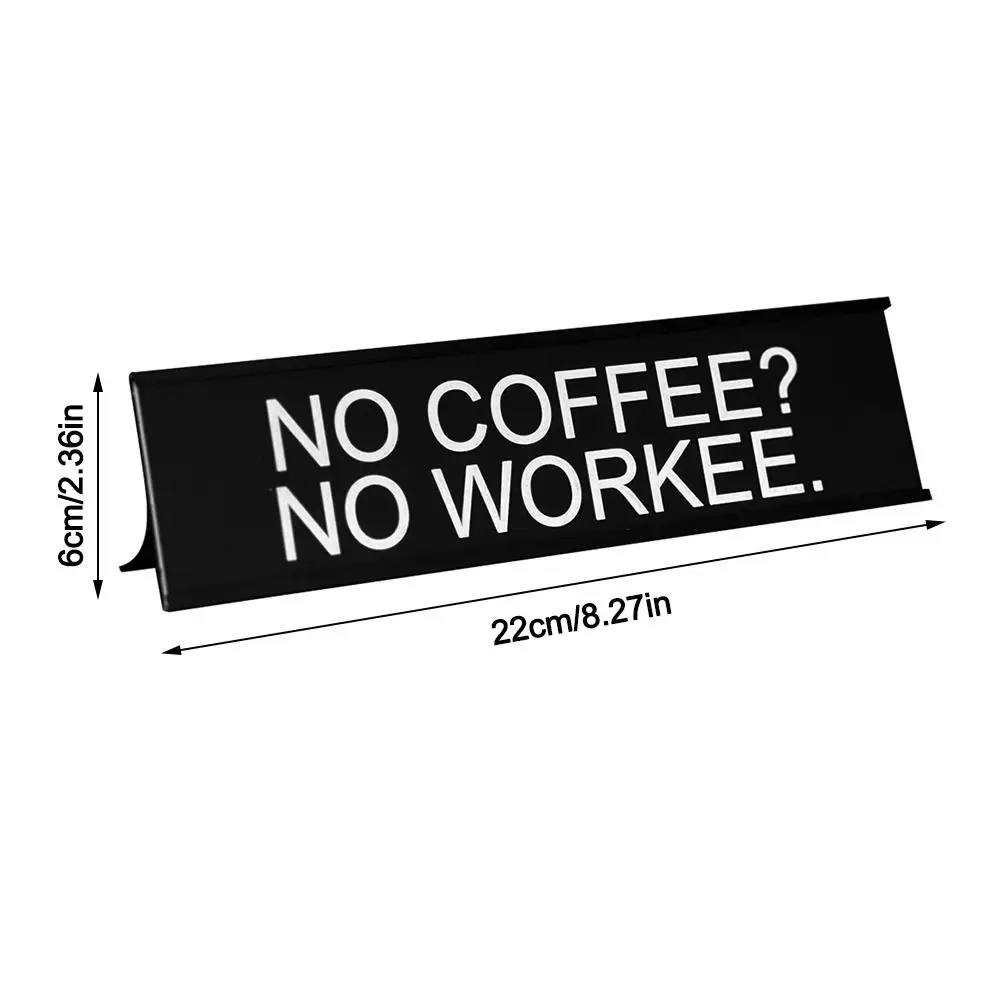 Funny Black Office Decor Sign Lightweight Aluminium Alloy Desk Sign Table Decoration Seating Office