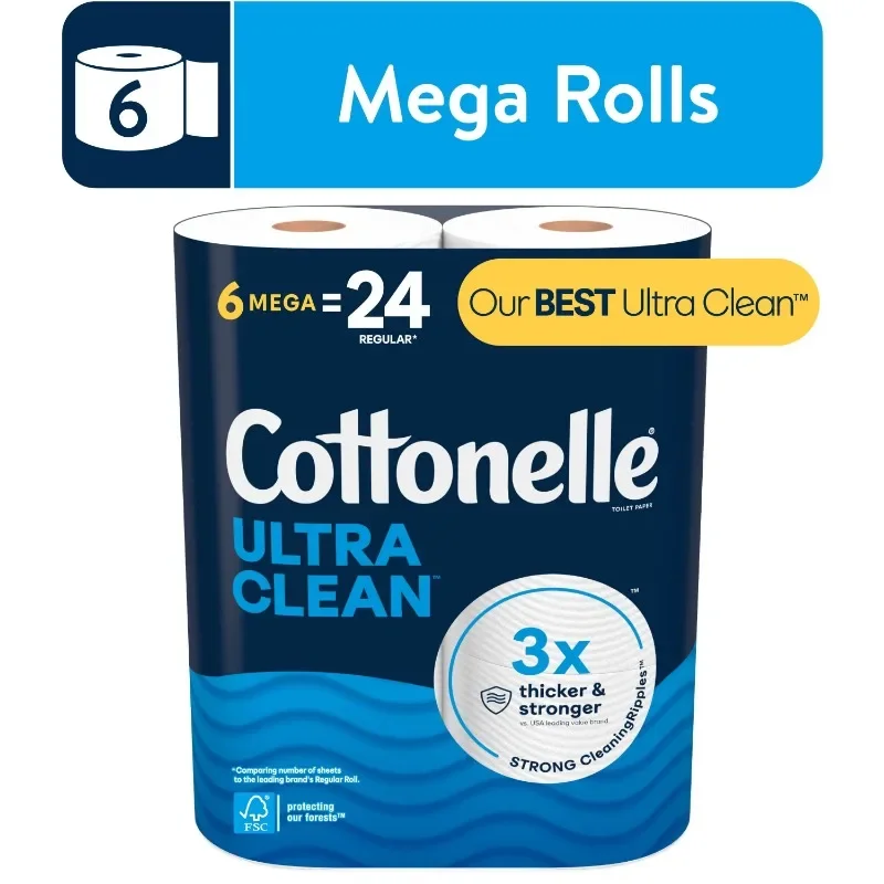 

Туалетная бумага Cottonelle ультрачистая, 6 МП