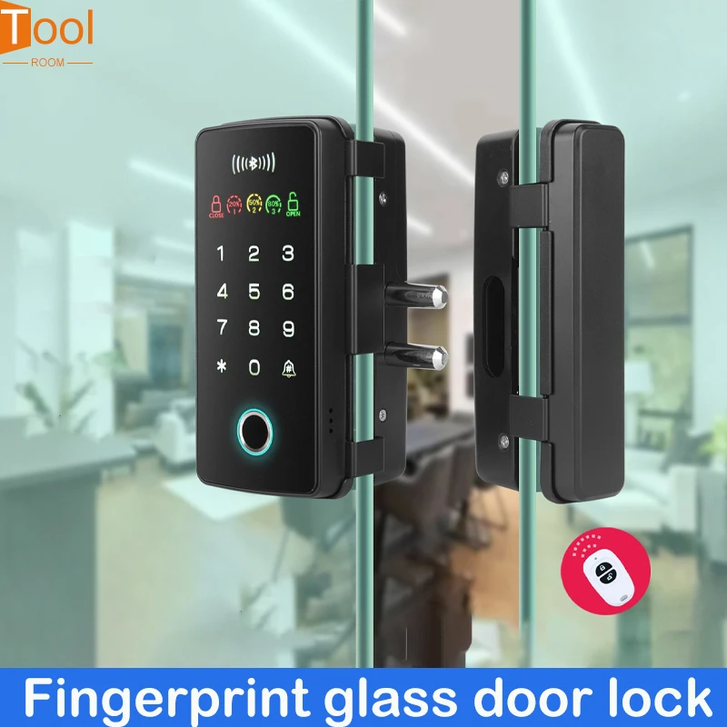 

Smart Door Lock Fingerprint Electronic Digital Gate Opener Electric RFID Biometric finger print security Glass Password Card