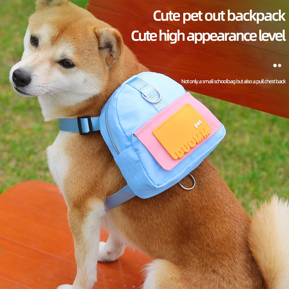 

2023NEW Nylon Dog Backpack Pet Cat Dog with Harness Leash Backpack For Small Dog multifunction Dog Backpack Bag Convenient Bags