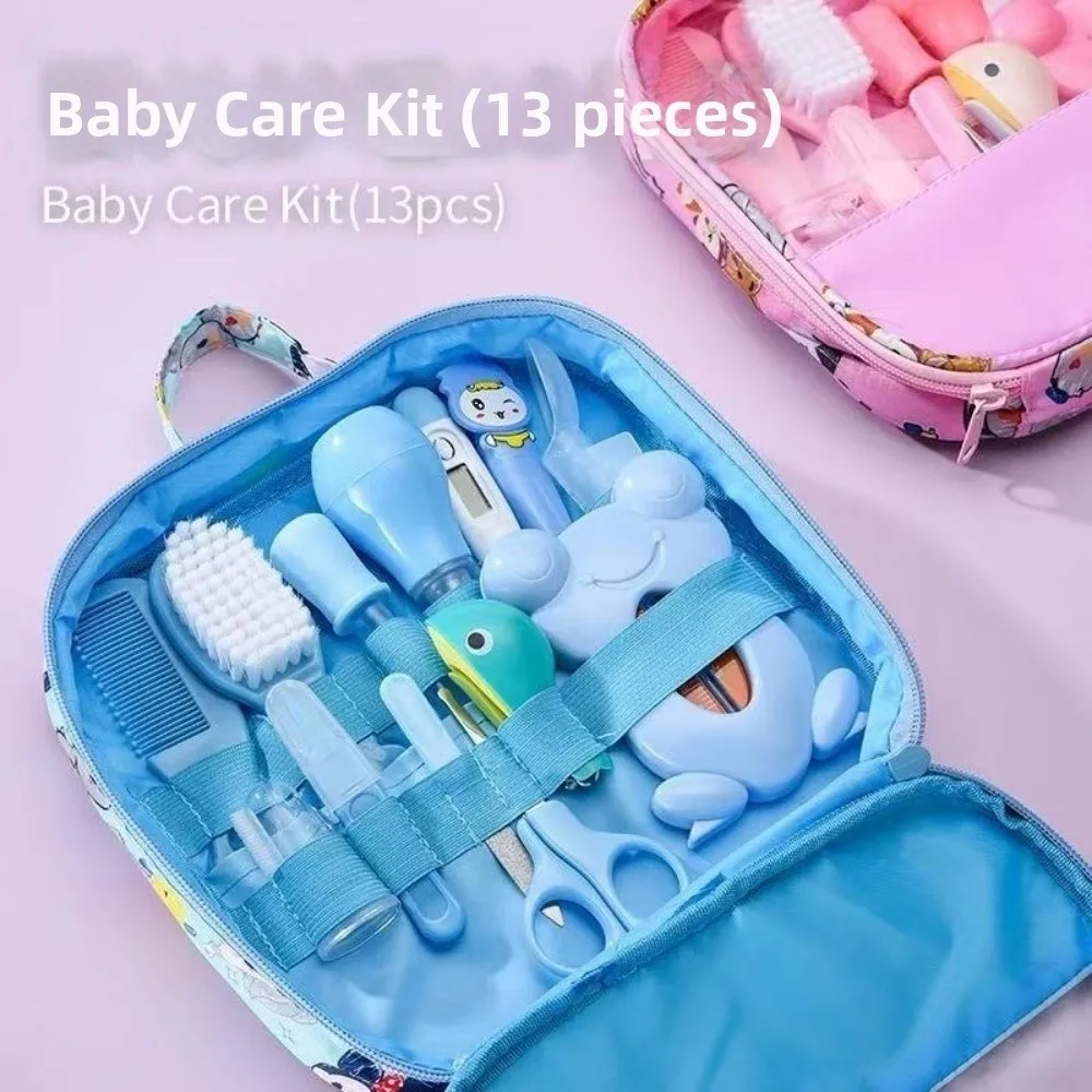 13Pcs/Set Multi-functional Baby Care Kit Nasal Aspirator Nail Clipper Newborn Care Essentials Comb Hair Wash Brush