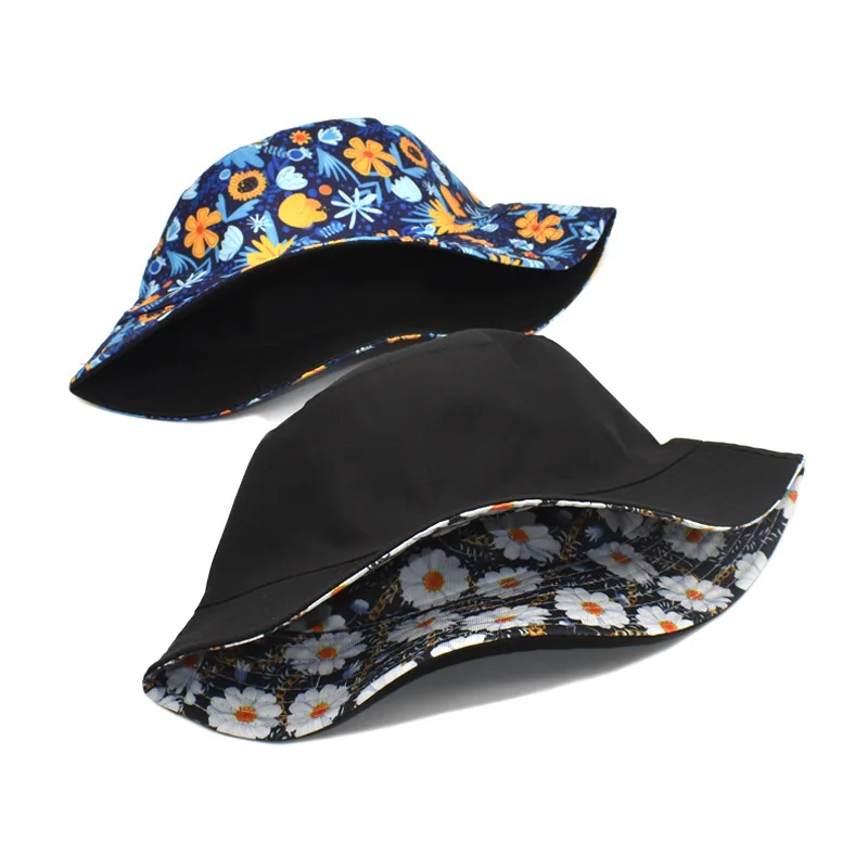 Print Double-Side-Wear Reversible Bucket Hat for women brown bucket hat