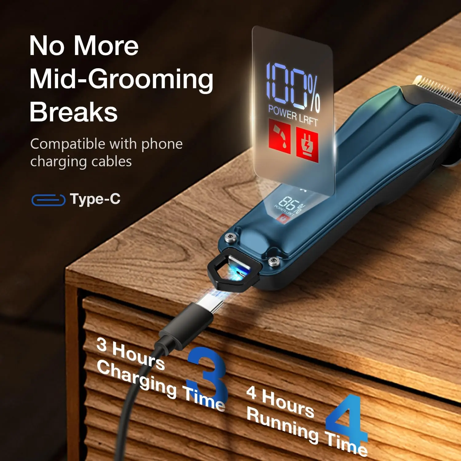 Cordless Pet Grooming Clippers 4
