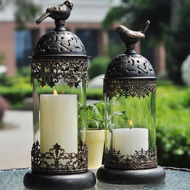 European Unique Candle Holder Sleeve Glass Romantic Elegant Veins