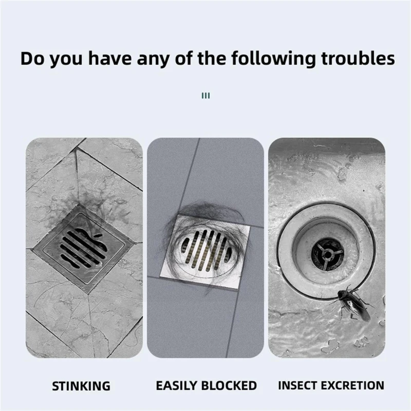 Floor Drain Cover 1/3/5pcs Bathroom Floor Drain Deodorizer Toilet Plug Insect-proof Deodorizing Silica Gel Pad Sewer Seal Odor Prevention
