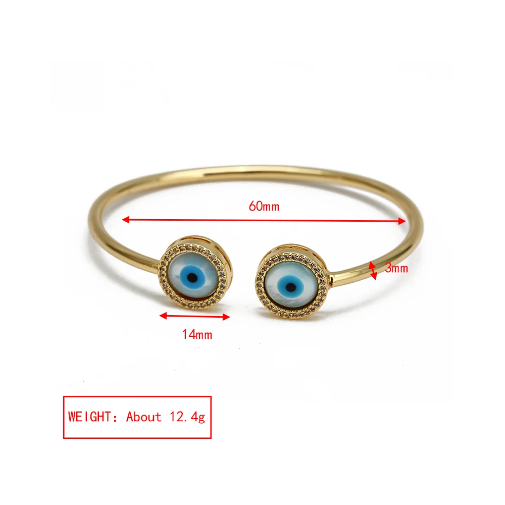 Lucky Eye Fatima Hamsa Hand Cross Heart Open Bangle Copper Adjustable Turkish Evil Eye Bangle for Women Girls Men Jewelry BE812 6