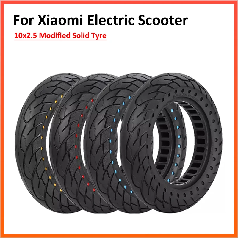 

10x2.5 Modified Solid Tyre for Xiaomi M365/PRO Electric Scooter Honeycomb Tubeless Rubber City Riding Replacement Spare Parts