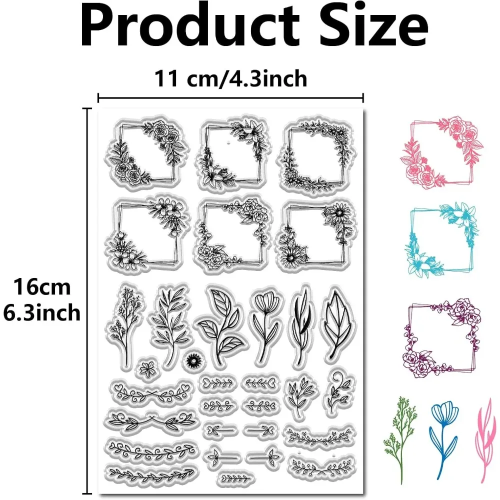 벽 테마 PVC 플라스틱 클리어 스탬프 DIY 스크랩북 사진 앨범 장식 카드 만들기 갈랜드 160x110mm 2개/세트
