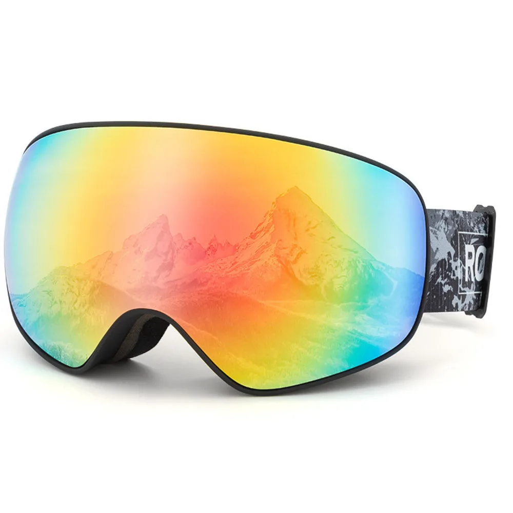 Rock Brothers slēpošanas brilles ar divslāņu pret miglu, kas var novērst tuvredzību, vēja necaurlaidīgas, pieaugušo un bērnu sniega sporta brilles._voghion.com