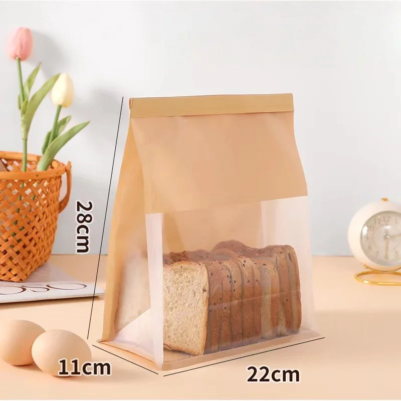 20pcs Kraft Bakery Bags with Clear Window, Reclosable Zipper or Self-Seal Closure, Stan... - SKU KBB01919 - UGI Packaging