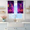 2pcs Future City Style Printed Curtain for Home Decor - Rod Pocket Window Treatment for Bedroom, Office, Kitchen, Living Room 4