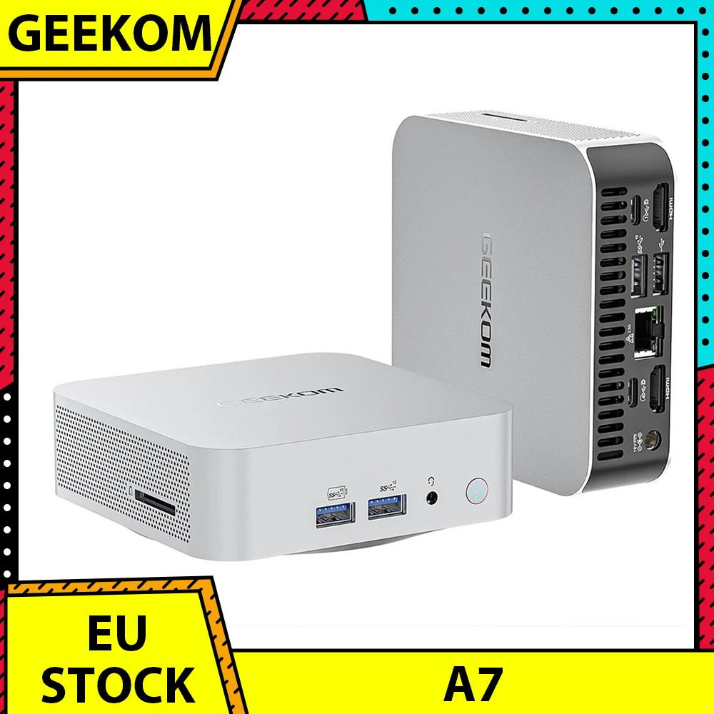 Geekom A7 Mini Pc, Amd Ryzen 9 7940Hs 8 Core 4.0Ghz, 32Gb Ram 2Tb Ssd, Wifi 6E Bluetooth 5.2, Windows 11 Pro, Usb4 A Piena Funzione