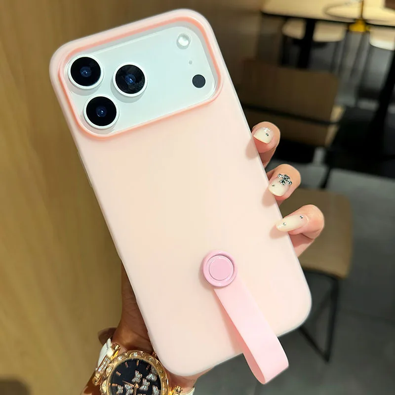 Dual-Function Jelly Phone Case with Wrist Strap Lanyard