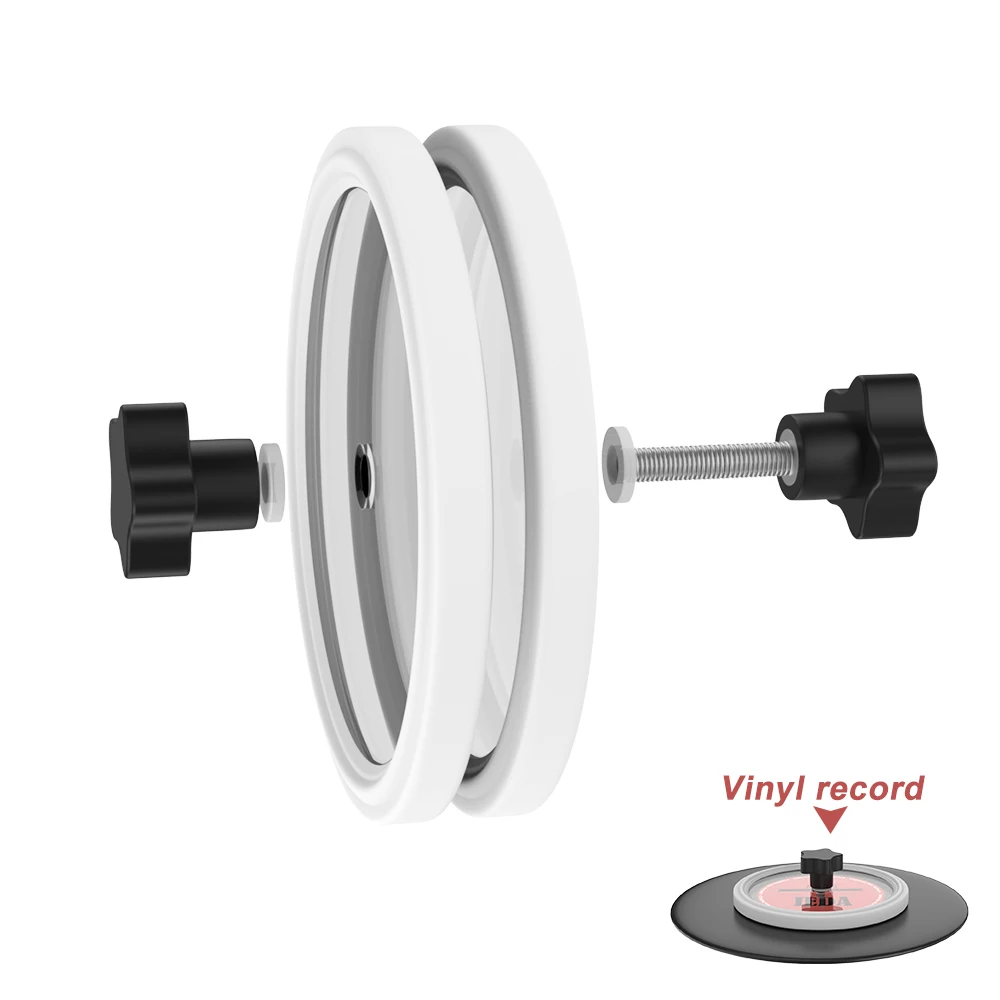 7-12 Inch EP LP Cleaning Vinyl Record Label Saver with Handle Sealed Waterproof Label Saver Record Clamp Disk Cleaning Protector