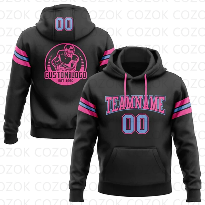 Customized Hoodies Black Colour Jersey 3D Printed  Unisex Pullovers Hoodie Casual Sweatshirts