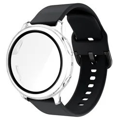 20mm Universal Smartwatch Strap with Protective Bumper Case for Active 2 40mm (Clear and Black)