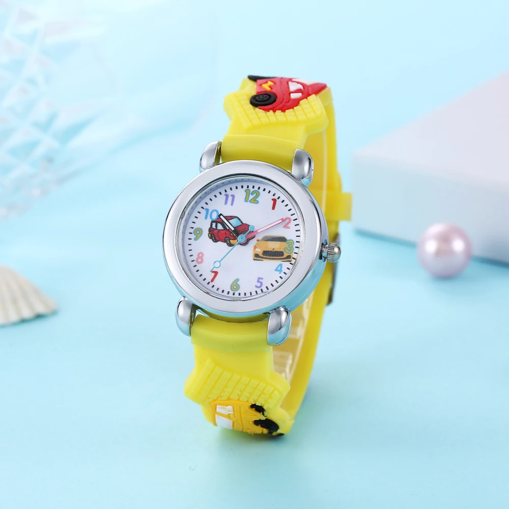 2024 Hot Sale Gift Watches Cute Silicone Car Pattern Kids Watch for Boys and Girls 4