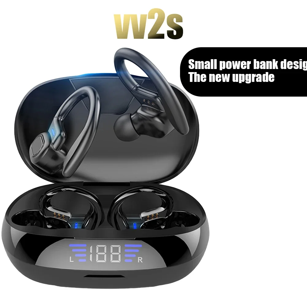 TWS-стереонаушники VV2 с поддержкой Bluetooth 5,0 и светодиодным цифровым дисплеем