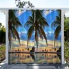 1 pc Outdoor Curtains, Waterproof QutdoorGarden Curtains, Modern Minimalist StyleNature Theme Yard Curtains, Tropical PlantPatte 3