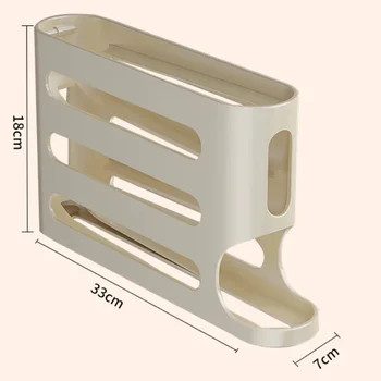 4 Layers Automatic Rolling Egg Holder Rack Fridge Egg Storage Box Container Kitchen Refrigerator Egg Dispenser Fridge Organizer 6