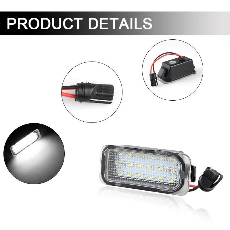 Aggiornamento 2 Pezzi Led Numero Luce Targa Per Ford Focus Mk Ii Fiesta Mk Vii Mondeo Mk Iv Kuga S-Max 2008-2019