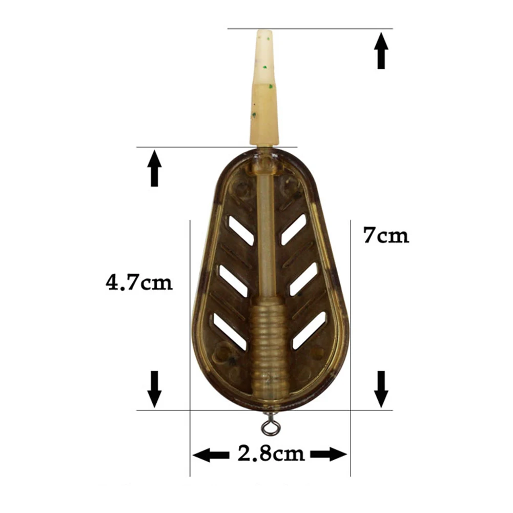 Carp Explosion Baits Cage Basket Feeder Holder 20g/30g/40g/50g Inline Method Feeder Explosion Hooks Thrower Bait Plumb Set