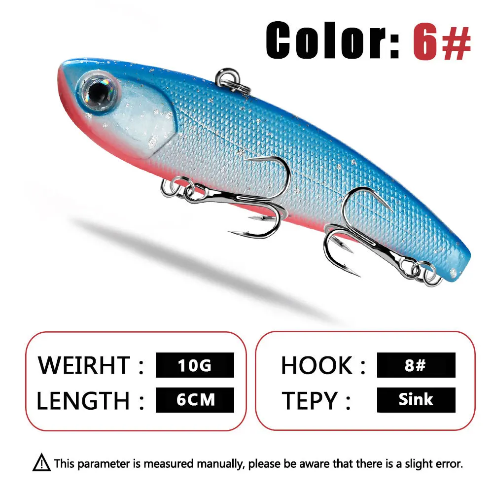 VIB Fishing Lures 6cm 10g Laser Long Casting Rattlin Wobblers Winter Ice  Hard Crankbait Vibration Pesca Pike Carp Tackle