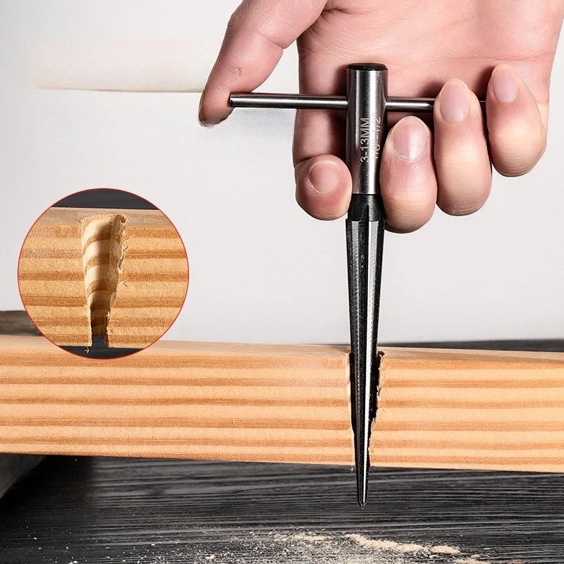 Conical Reamer 3-13mm 5-16mm Hexagonal Handle Woodworking Conical Drill for Hole Expansion, Chamfering, and Deburring Tools 5