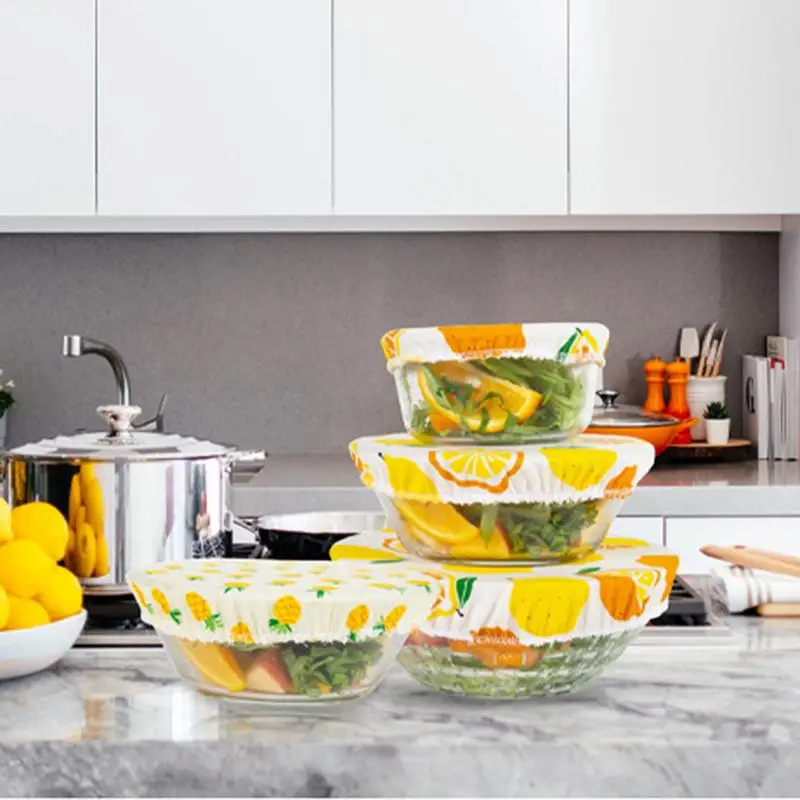

Reusable Bowl Covers Reusable Stretch Fresh-keeping Bowl Cover For Kitchen High Elasticity Durable Fabric Bowl Covers For