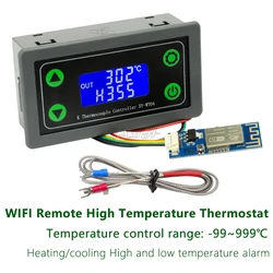 K-type Thermocouple High Temperature Controller -99~999℃ WIFI Remote High Temperature Digital Smart Thermostat High Low Alarm