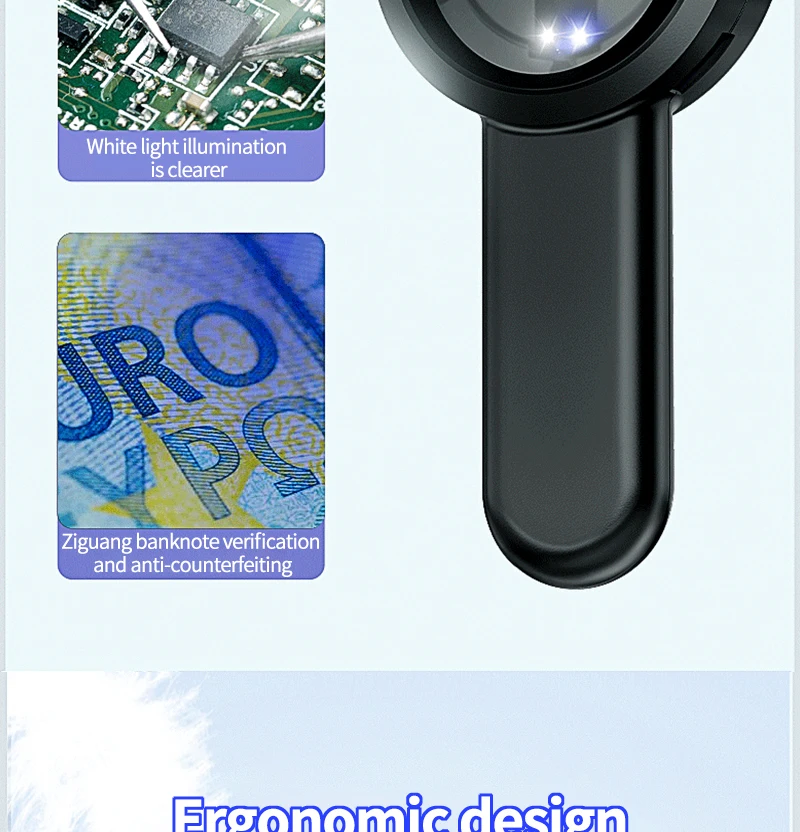 Digital microscope, handheld high-definition electronic magnifying glass for ide