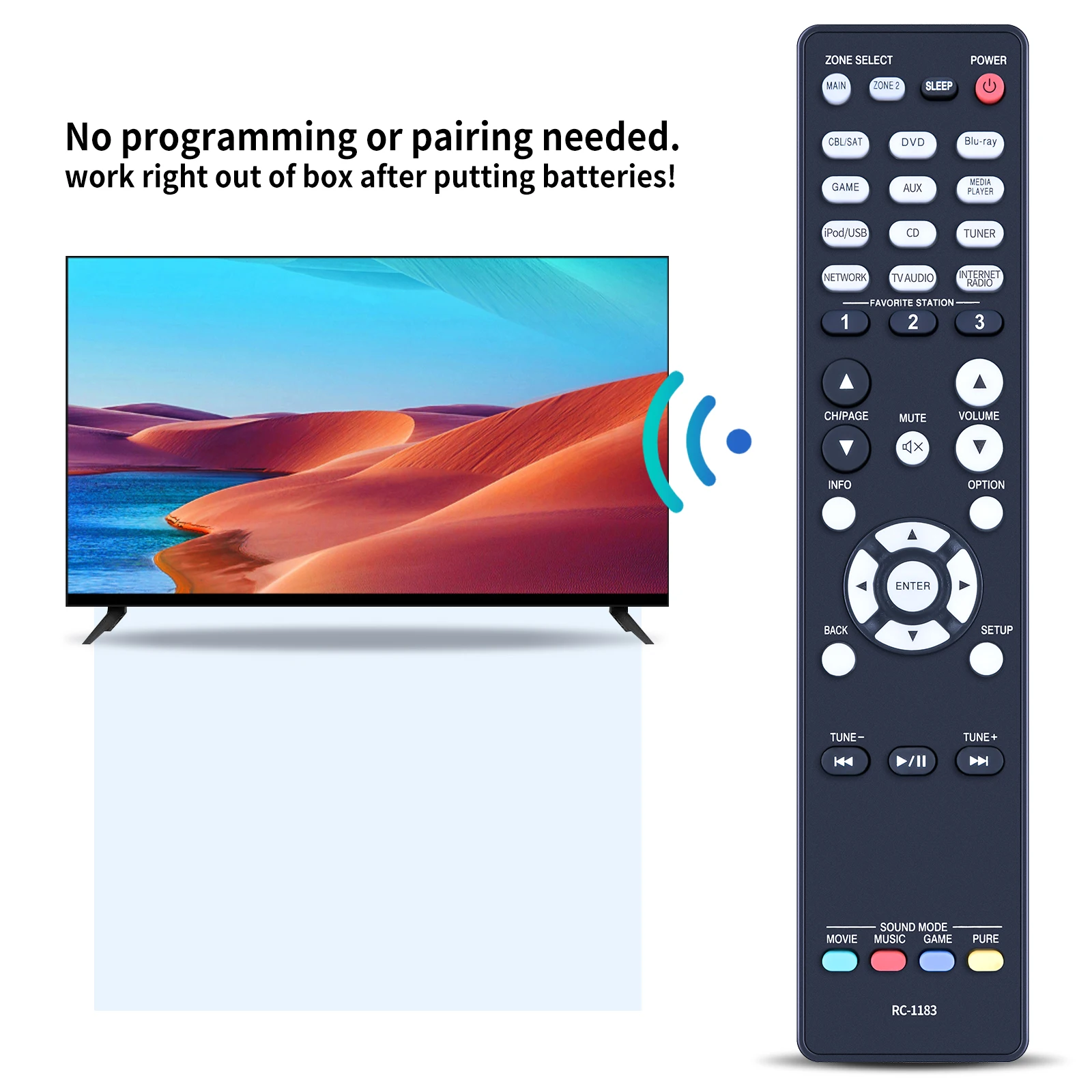 New RC-1183 Replace Remote Control for Denon AV Receiver AVR-X2000