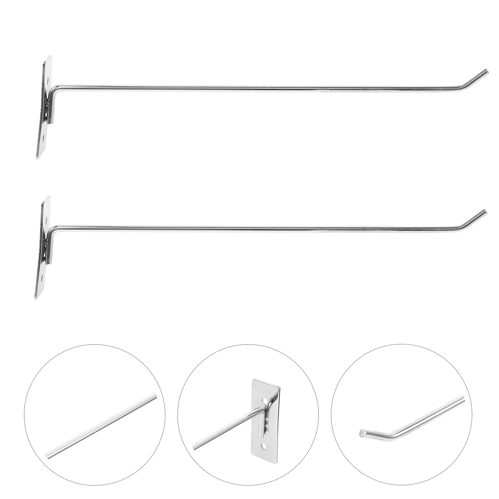 2 Pcs Wall Shelves Single Line Hook Nail Straight Metal Pegboard Accessories Organizer Hooks Rack Shelf