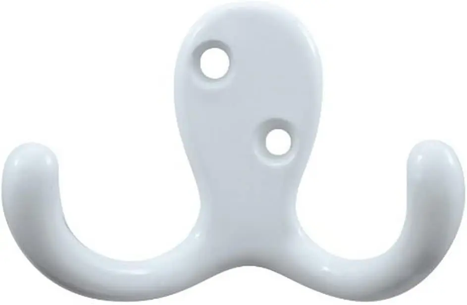 Hardware B46114Q-W-C5 Double Prong Robe , White