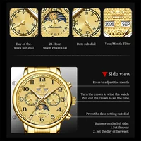 OLEVS 7126 montres originales et authentiques de marque pour homme, coffret cadeau de luxe, ceinture en acier haut de gamme, montre mécanique multifonctionnelle pour hommes 4