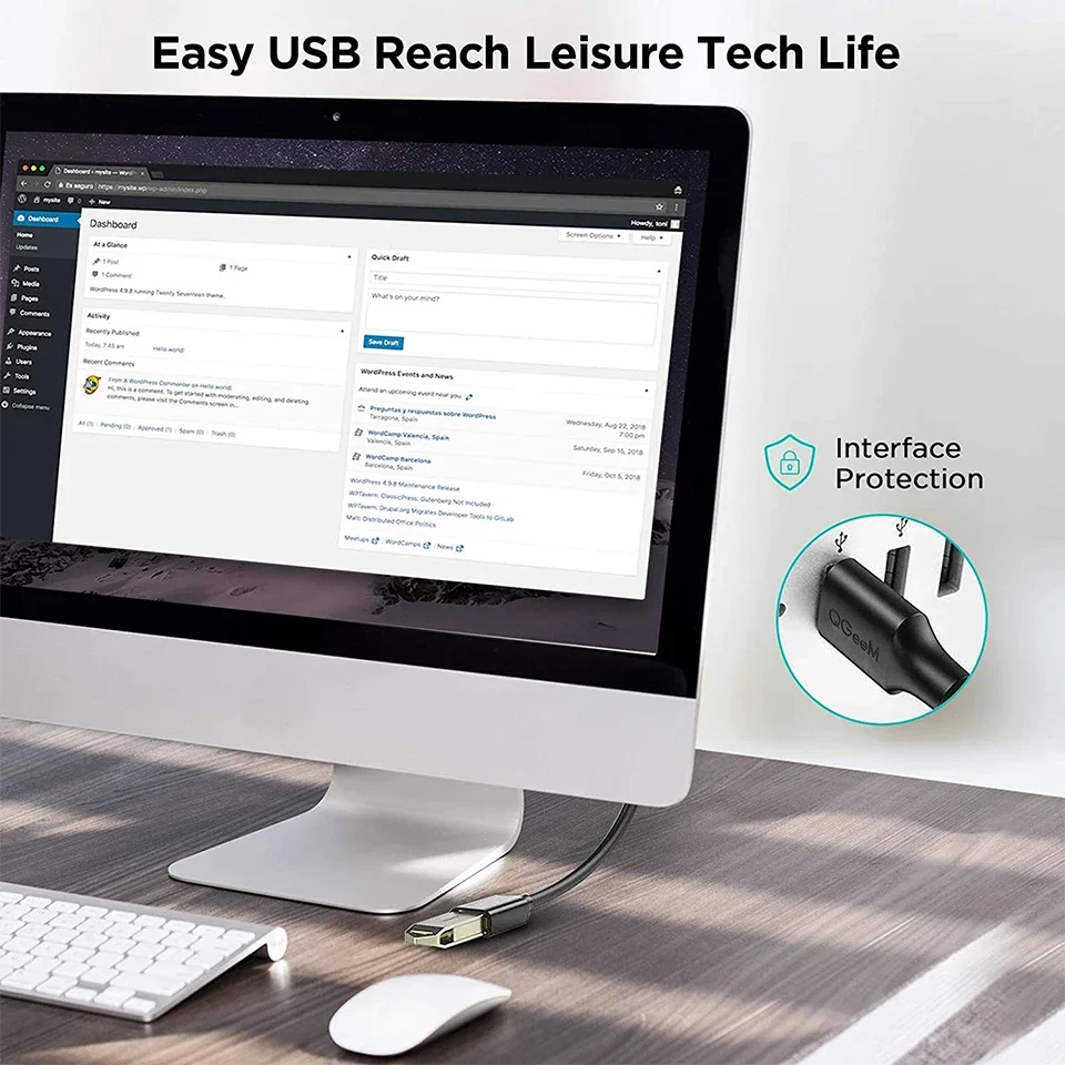 High-Speed USB Extension Cable - Male to Female Data Cord