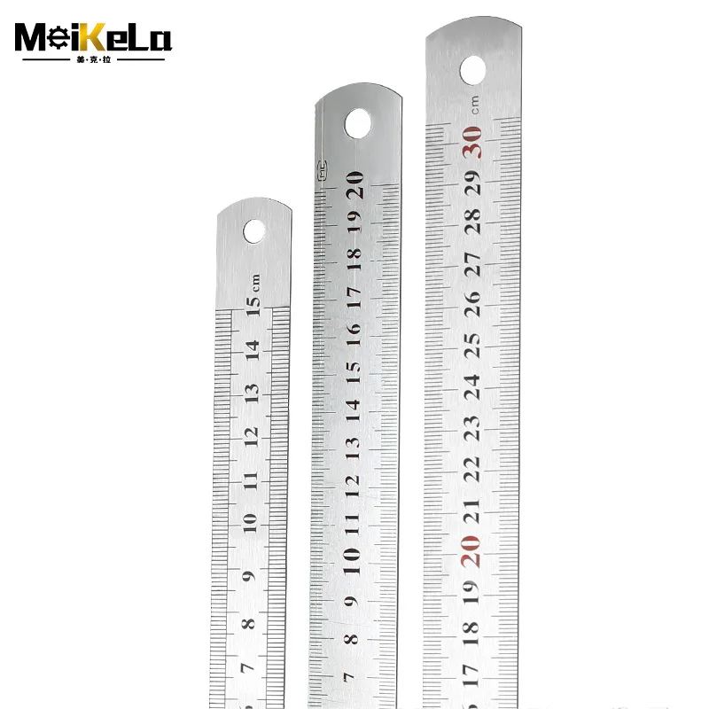 Stainless Steel Metal Straight Ruler Precision Measuring Tool 10/15/20/30/50/60CM 1PC steel ruler gauge,measurement ruler